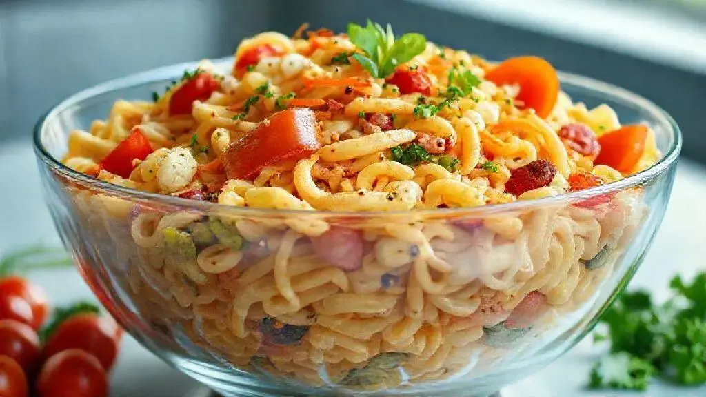 6 saladas de macarrão frias que duram dias e ficam prontas em minutos